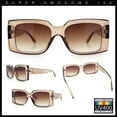 thumbnail image 3 of Womens Retro Mod Rectangle Thick Plastic Luxury Minimalist Plastic Sunglasses Beige - Brown, 3 of 8