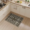thumbnail image 2 of ODIKA 3'x5' Washable Throw Rug Stain Resistant, Low Profile, Non-Slip Plaid Vintage Border Retro Panel Motif Plank Frame Door Farmhouse Refined for Entryway, Kitchen, Mudroom, 2 of 7