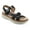 Black Leather, variant on Ilena Women's Platform Sandals Color: Gold Leather Size: 8.5 WIDE