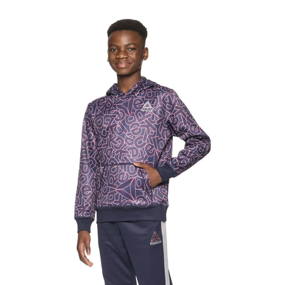 Reebok Boy's Pullover All Over Logo Active Hoodie, Sizes 4-18