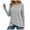 Grey, variant on Towmus Long Sleeve Shirts for Women Fall Clothes Tunic Tops Loose Fit Dressy Crewneck Pullover Sweaters with Button Cross Hem, Brown, L