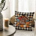 thumbnail image 6 of Sm:)e Plaid Turkey Pumpkin Bow Maple Leaf Thanksgiving Throw Pillow Covers 18x18 Inch Set of 2, Cushion Covers for Sofa Home Decor, 6 of 6