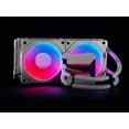 thumbnail image 5 of Phanteks Glacier One 240MPH D-RGB AIO Liquid CPU Cooler, Infinity Mirror Pump Cap Design, 2x Silent 120mm MP PWM Fans, 2x D-RGB Halos Fan Frames, White LGA 1700 Compatible, 5 of 7