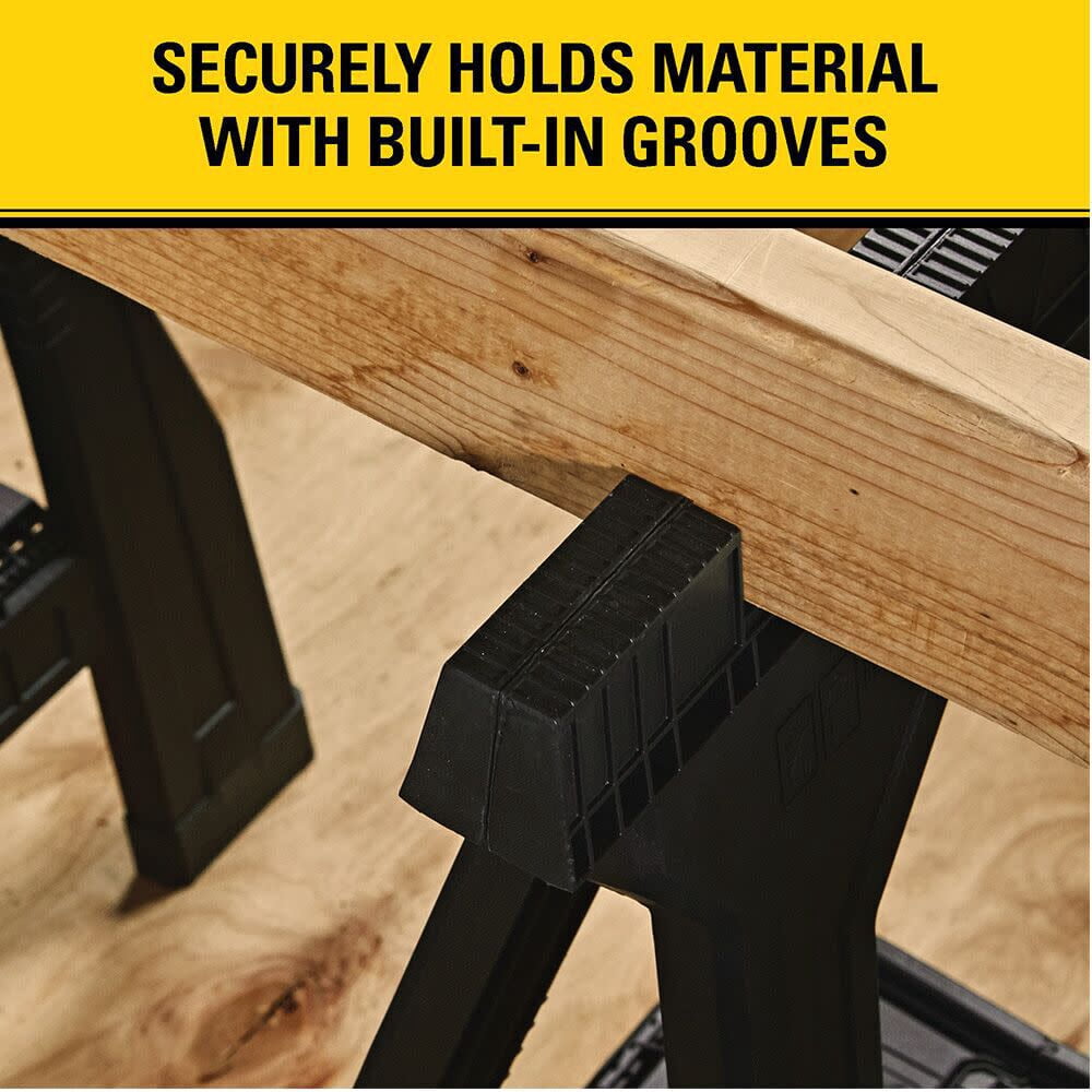 Stanley 32" H x 22-1/2" W x 5" D Folding Sawhorse 800 lb. Black 1 pair