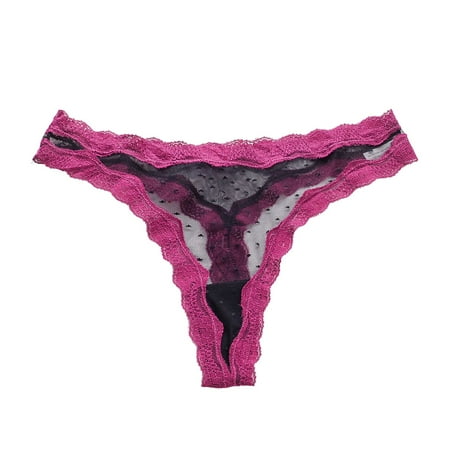 Blphud Women Fashion Underwear Leggings for Women Butt Lift Set plus Size Women Sexy Lace Thong Contrast Color Wavy Edge plus Size Panties Briefs for Women Pack Black L
