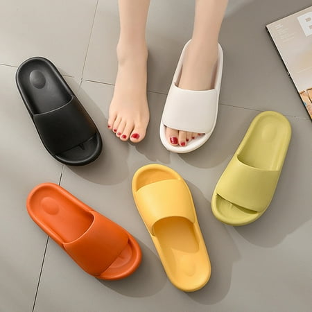 

TureClos 1 Pair Slipper Non-Slip Unisex Shower Slipper EVA Open Toe Shoes Bathroom Beach Colored Shoes Green 36/37