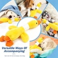 thumbnail image 5 of Interactive Squeaky Dog Chew Toy, Ideal Dog Toys for Chewers, Small, Medium & Large Dogs - Crinkle Duck (Yellow), Large, 5 of 8