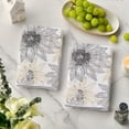 thumbnail image 3 of Silver Floral Boho Kitchen Towels Dish Towels, 18x26 Inch Seasonal Spring Decoration Hand Towels Set of 2, 3 of 6