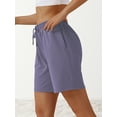 thumbnail image 3 of UNACOO Bermuda Shorts for Women Lounge Active Shorts with Pockets Buttery Soft Yoga Sweat Shorts Workout Casual(purple，S), 3 of 5