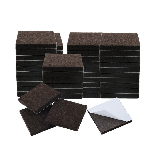 40pcs Almohadillas de Muebles de Fieltro Cuadradas 1 5/8" Protector de Piso para Patas de Mesa y Silla