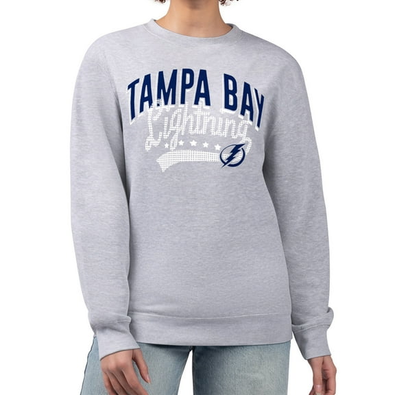 Women's G-III 4Her by Carl Banks Heather Gray Tampa Bay Lightning Filigree Team Graphic Fleece Pullover Sweatshirt