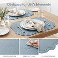 thumbnail image 4 of Unique Bargains Set of 6 Solid Placemats Leather Placemats for Kitchen Dining Light Blue, 4 of 7