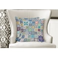 thumbnail image 4 of Ambesonne Colorful Throw Pillow Cover 2 Pack, Mediterranean Flora Tiles, 24", Multicolor, 4 of 6