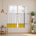 thumbnail image 3 of Geomrtic Yellow Kitchen Curtains, Abstract Stripes Patckwork Modern Art Light Filtering Window Curtain Panels, 2Pcs Rod Pocket Window Treatments Set for RV Dining Room Study Room 42x45 Inches, 3 of 9