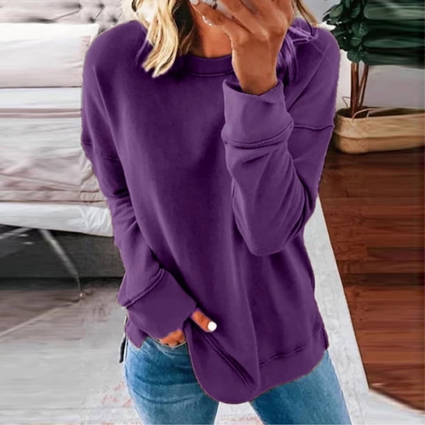 Puntoco moda mujer cuello redondo manga larga camiseta otoño estampado blusa suelta tops Puntoco Puntoco-4356