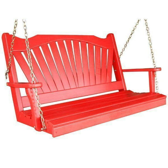Yellow Pine 6ft Fan Back Style Porch Swing