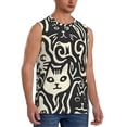 thumbnail image 2 of Daiia Abstract Cat Faces Pattern Printed Men's Tank Tops,Casual Soft Sleeveless Gym Muscle Shirts Bodybuilding Tee-XX-Large, 2 of 8