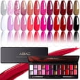 thumbnail image 1 of Esmalte de uñas en gel ABAC, juego de 24 colores, oro rosa y rojo vino, 1 of 9