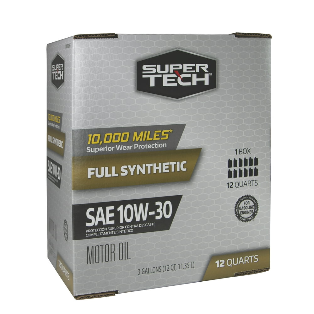 Super Tech Full Synthetic SAE 10W30 Motor Oil, 12 Quarts