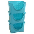thumbnail image 2 of Basicwise QI003215B Contenant de Rangement en Plastique Empilable avec Bacs Empilables, Bleu, 2 of 3