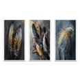 thumbnail image 2 of Designart "Boho Chic Feathers Gold III" Glam Feather Framed Wall Art Set Of 3 - Gold Glam Feather Frame Canvas Set For Living Room Decor, 2 of 6