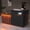 Black+Walnut, variant on Advwin 69" L-Shaped Fluted Reception Desk with Counter, LED Lights, Lockable Drawers, Cabinet & Power Outlet, Modern Large Reception Counter for Office, Clinic, Nail Salon, Black+Walnut
