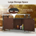 thumbnail image 4 of Holaki Outdoor Grill Cart with Stainless Steel Tabletop,Storage,Patio Kitchen Island with Wheels,Hooks, and Spice Rack,Waterproof Outdoor Grill Table,Movable BBQ Serving Cart Rolling Bar Cart, 4 of 16