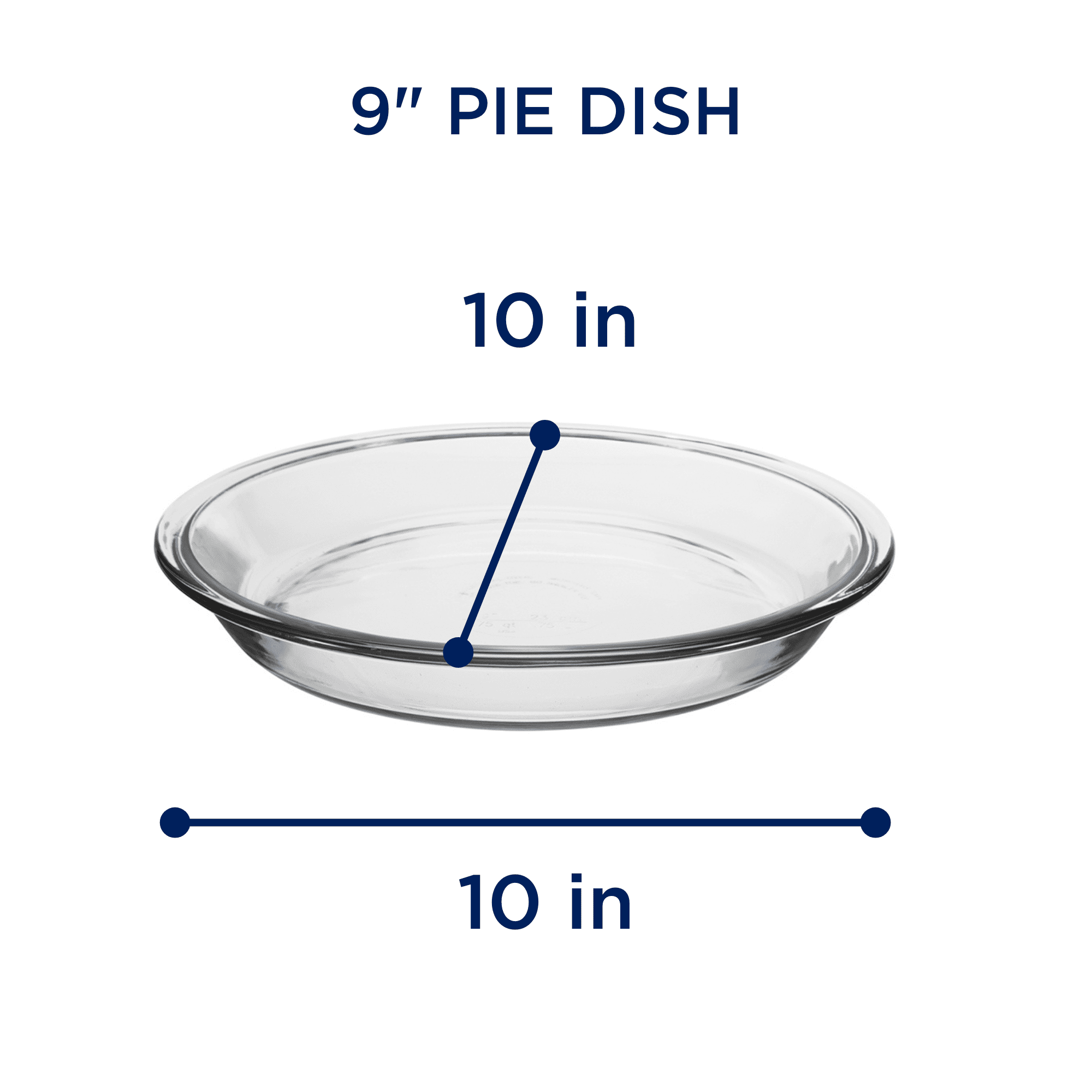 (2 pack) Anchor Hocking 9" Glass Pie Pan