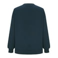 thumbnail image 4 of Womens Ghost Crewneck Sweatshirts Halloween Fake Two-Piece Sweat Shirts Long Sleeve Pullover Loose Fall Tops Gray, XL, 4 of 7