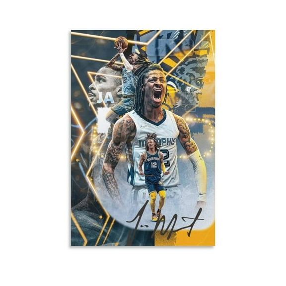 Ja Morant Poster Canvas Art Print For Home, Living Room, Bedroom, Office, Dining Bathroom