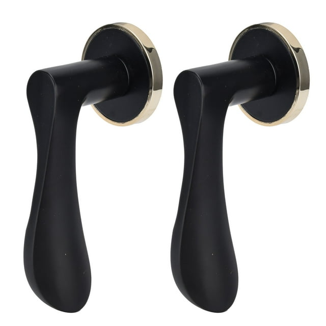 Bouton de Porte Noir Mat avec Serrure Levier d'Intimité de Porte Poignée Intérieure de Porte Noire Poignée de Porte Carrée pour Chambre et Salle de Bain Levier d'Intimité de Porte Poignée