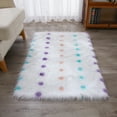 thumbnail image 2 of Mainstays Snow White Dot Faux Fur Rug Non-Skid Fluffy Floor Rug, 30"x46", 2 of 5