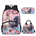 thumbnail image 7 of Binienty Horse Backpack for Girls 10-12 Cherry Blossom Kids Backpack And Lunch Box Set 4th Grade Bookbag for Girls Boys 17 Inch Rucksack with Laptop Compartment and Side Pockets, 7 of 7