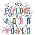thumbnail image 2 of Girl's The Little Mermaid Ariel Explore Your World  Graphic Tee White Medium, 2 of 4