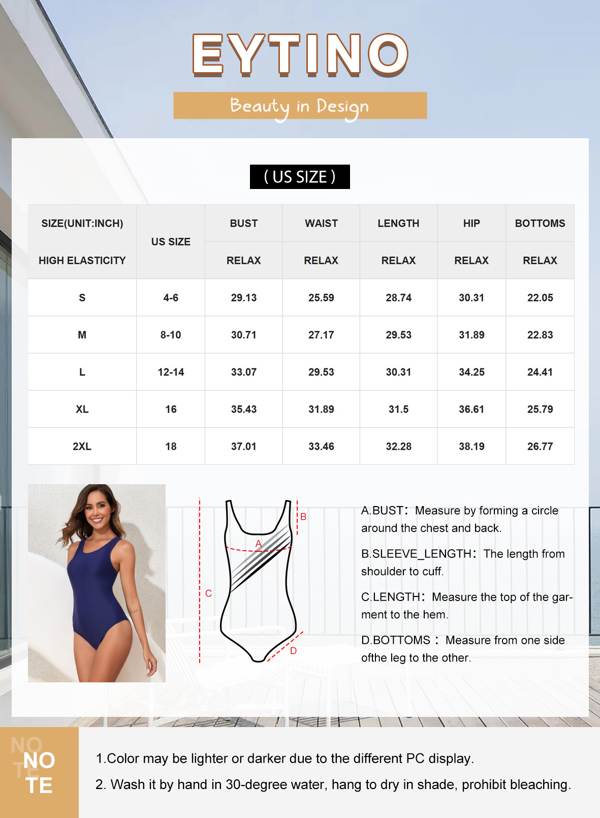 Eytino Women's Athletic One-Piece Swimsuit with Racerback photo 2