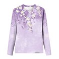thumbnail image 5 of Pompotops Hauts Amples à Col Rond pour Femmes, T-Shirts Imprimés Décontractés à Manches Longues en Solde, 5 of 5