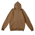 thumbnail image 4 of Dagugfen Sweatshirts for Men with Hooded Long Sleeve Full Zip up Cinch Cuff Loose Fitted Sports Casual Sweatshirts with Pockets(XXL,Coffee), 4 of 5