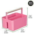 thumbnail image 3 of mDesign Plastic Shower Caddy Storage Organizer Utility Tote - Rose Pink/Satin, 3 of 7