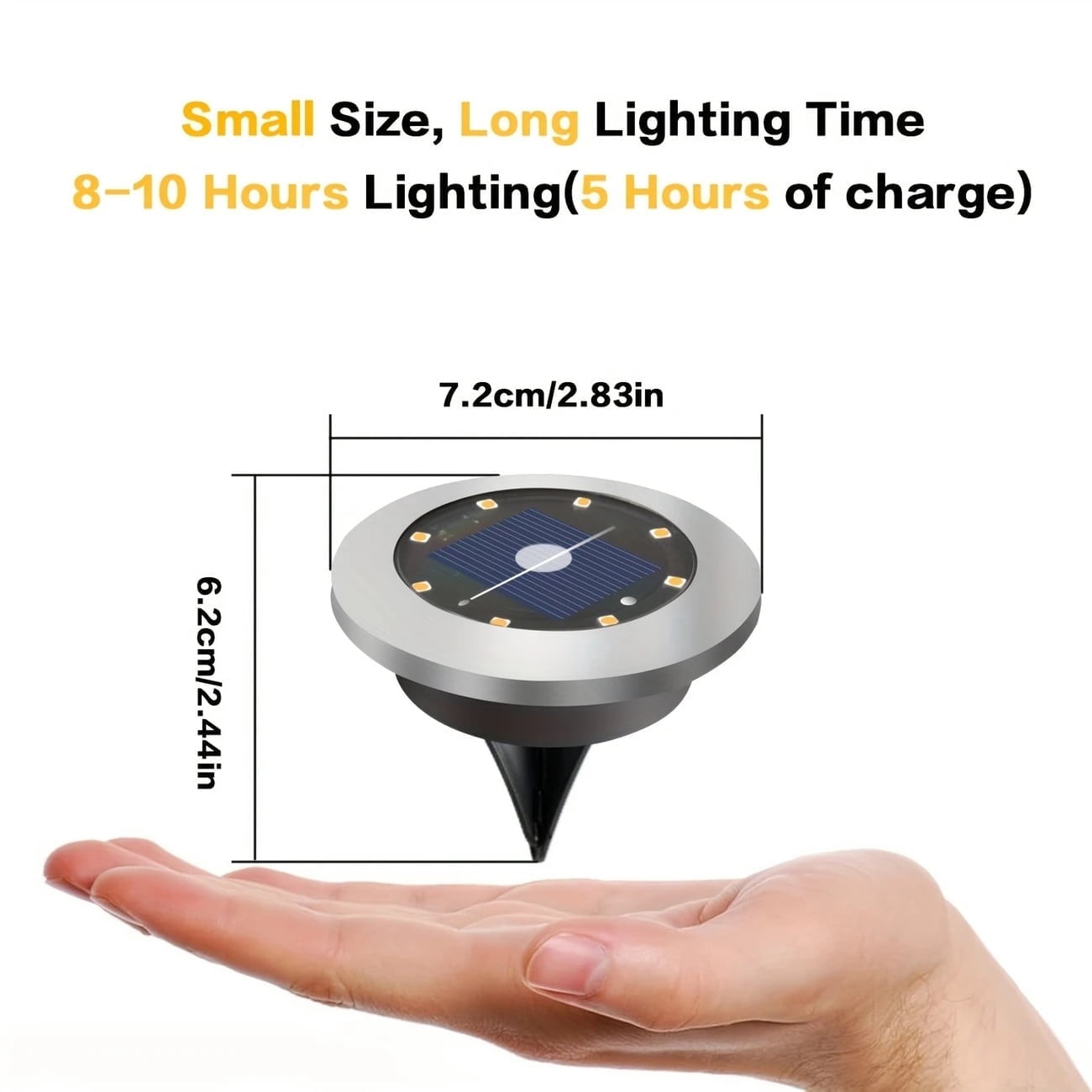 VUVIMEX 12PACK Solar Ground Lights Outdoor,8 LED Solar Powered in Ground Disk Light for Driveway Walkway Pathway Lawn Patio Yard Outside Garden Decor