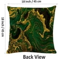 thumbnail image 5 of Throw Pillow Cover Watercolor Gold Marble Abstract Mineral Green Golden Waves Pattern Emerald Square Decorative Throw Pillow Cushion Case for Home Couch Bed Sofa Car 18 x 18 Inches Pillowcase, 5 of 6