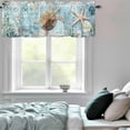 thumbnail image 6 of Valance Curtains for Windows Sea Turtle Kitchen Curtians Window Treatment Ocean Teal Blue Topper Curtain Rod Pocket Valances for Kitchen Bathroom Living Room 54x18in, 6 of 9