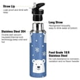 thumbnail image 3 of Yayeee 33oz Insulated Water Bottle Double Wall Stainless Steel with Flip Straw Lid, White Polar Bear, 3 of 7