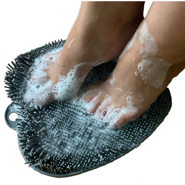 Shower Foot Scrubber Mat with Non-Slip Suction Cups, Foot Scrubbers for Use  in Shower, Silicone Foot Brush Washer Cleaner Massage for Dead Skin Remover  Improves Foot Circulation(Black) Blackmat