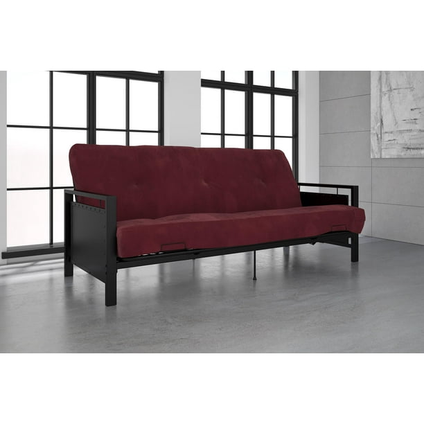 Dhp Henley Black Metal Arm Futon Frame With Coil Full Futon Mattress Multiple Colors And Sizes Walmart Com Walmart Com
