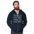 thumbnail image 4 of Popeye The Sailor Man On Repeat Retro Zip Up Hoodie Men's Women's Brisco Brands S, 4 of 5
