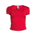 thumbnail image 5 of No Boundaries Juniors’ Ruched Top with Short Sleeves, Sizes XS-XXXL, 5 of 5