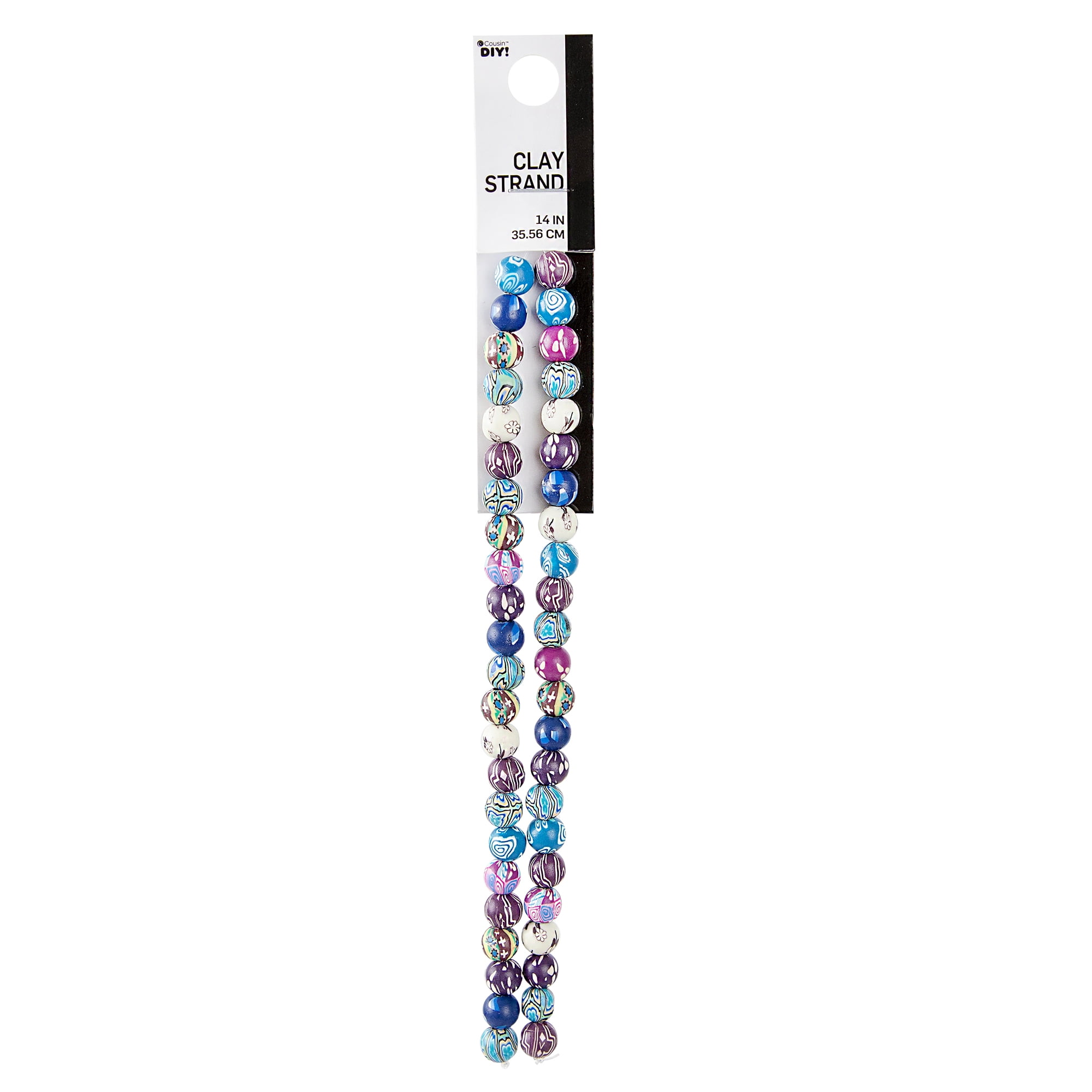 Cousin DIY Multi-Color Polymer Clay Beads, 2-Strand, 14 Inches, 46 Piece Set for Adults