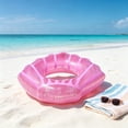 thumbnail image 4 of Mecorevxz Summer Glitter Scallop Pool Floats Inflatable Seashell Swimming Tube Sparkly Floaties for Beach Pool Party Water Fun Decoration(Pink), 4 of 6