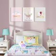 thumbnail image 5 of Unicorn Wall Art Girls Bedroom Decor Rainbow Pink Kids Canvas Prints Motivational Colorful Hot Air Balloon Cartoon Unicorns Framed Pictures for Teen Girl Women Nursery Bathroom Decor 12"x16"x3 pcs, 5 of 6