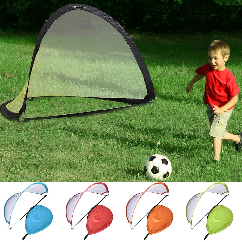 2pcs Pop-Up Soccer Goals Net Foldable Gate Ball+Inflator+Carry Bag US STOCK 